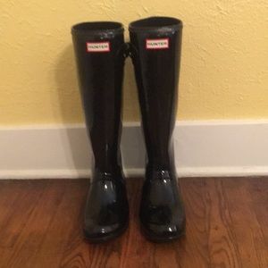Hunter tall rain boots EUC